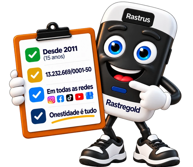 Rastrus com prancheta: Desde 2011, CNPJ 13.232.669/0001-50, em todas as redes